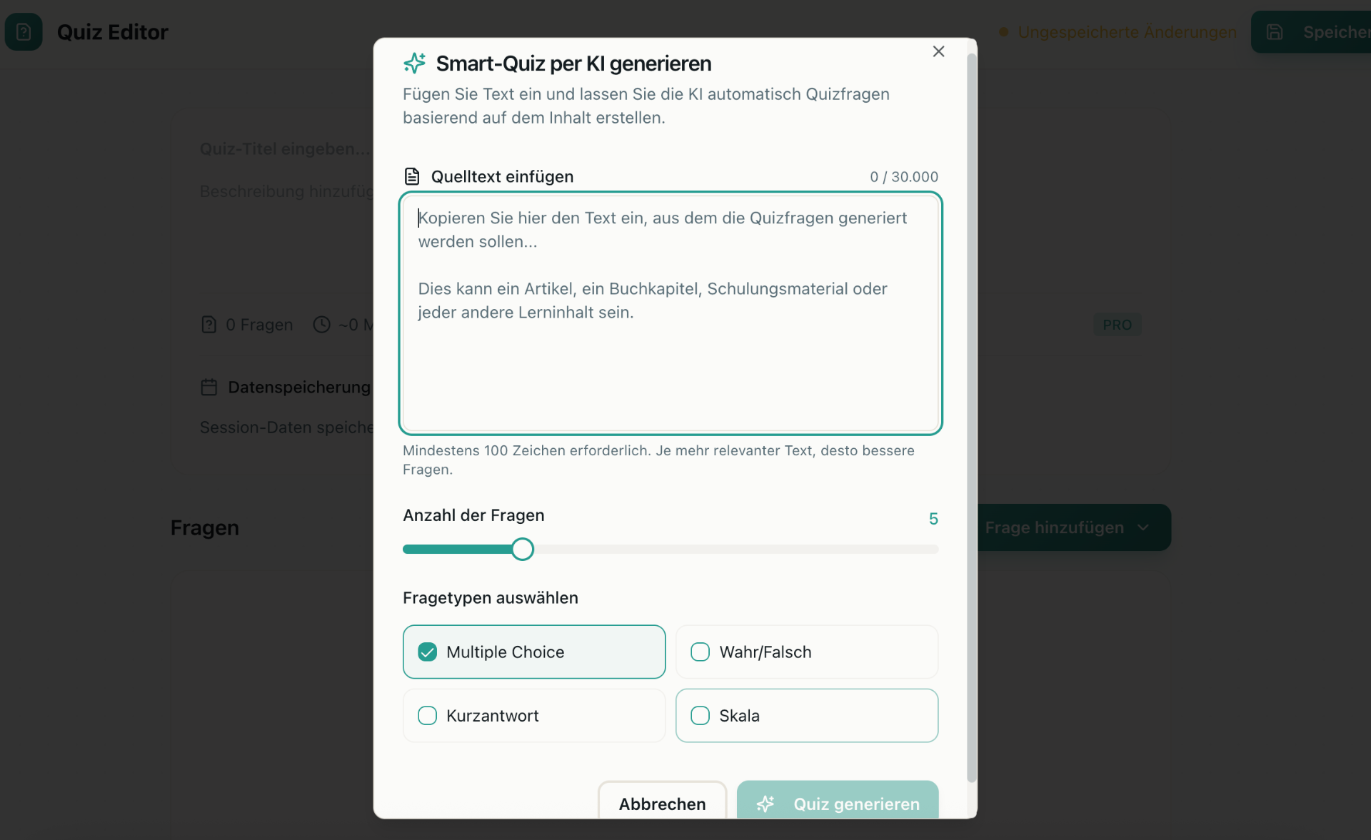 KI-Content-Erstellung Screenshot